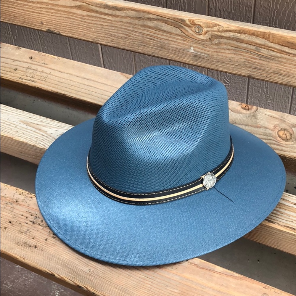 Blue Panama hat unisex